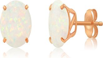 MAX + STONE 14k Yellow or White Gold 9mm Round Large Gemstone Stud Earrings