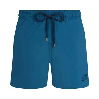 Vilebrequin Beachwear, male, Blue, Size: XL Moorea Micro Ronde des Tortues Swim Shorts