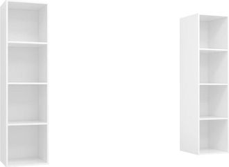 vidaXL Vidaxl - Muebles De Sal&oacute;n De Pared 2 Piezas Madera De Ingenier&iacute;a Blanco