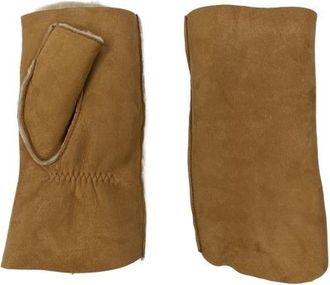 Agnelle Denise Shearling Fingerless Lambskin Glove in Chestnut at Nordstrom, Size Medium
