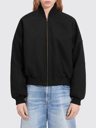 Maison Margiela Cropped Cotton Twill Bomber Jacket with Logo
