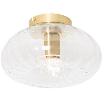 QAZQA Art D&eacute;co Plaf&oacute;n Inteligente Dorado Con Cristal Incl. Wifi P45 - Ayesha Vidrio /acero Redonda Adecuado Para Led Max. 1 X 4.5 Watt - Qazqa