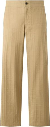 Burberry Rechte broek - Heren - Straight fit broeken - Beige - L - Katoen - Broeken
