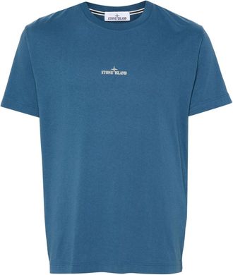 Stone Island logo-print T-shirt - men - Cotton - XXXL - Blue
