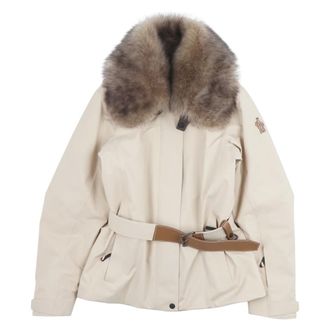 Moncler Vizelles Shearling-Trimmed Ski Jacket - female - Moncler - Faux Fur & Shearling Jackets - Beige - S - Jackets
