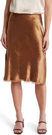 Vince Chiffon Trim Satin Bias Skirt in Nile at Nordstrom Rack, Size 16 (Similar To 14W-16W)