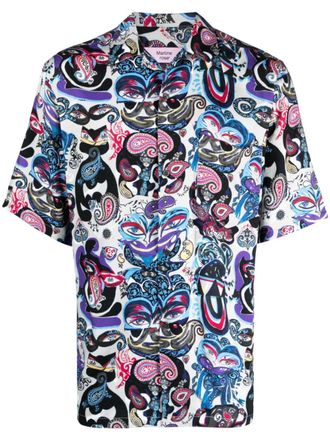 Martine Rose mix-print short-sleeve shirt - men - Viscose - M - Grey