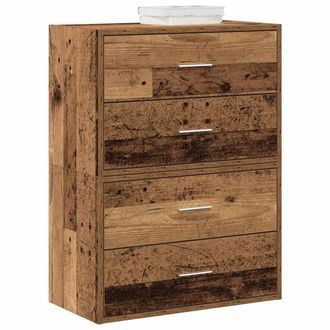 Berkfield Home Cabinets with 2 Drawers 2 pcs Old Wood 60x31x40 cm Engineered Wood in Brown | Size: 60 x 31 x 40 cm