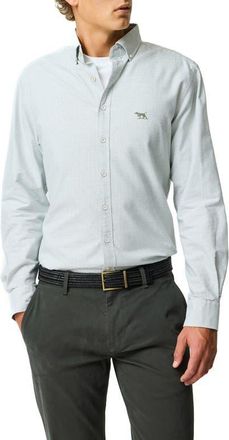 Rodd & Gunn Oxford Crossings Sports Fit Cotton Dobby Button-Down Shirt in Fern at Nordstrom, Size Xxx-Large