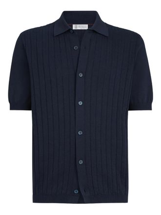 Brunello Cucinelli ribbed knit shirt - Blauw
