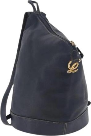 Loewe Pre-owned Body Bag - Dames - Vintage Rugzakken - Blauw - ONE Size - Leer - Vintage
