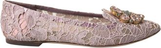 Dolce & Gabbana Kristalversierde balletflats roze - Dames - Ballerinas - Roze - 35 1/2 EU - Katoen - Schoenen
