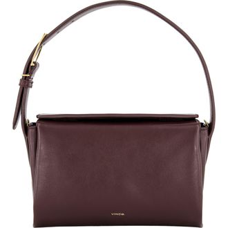 Vince Sidney Boxy Nappa Leather Shoulder Bag in Fig at Nordstrom