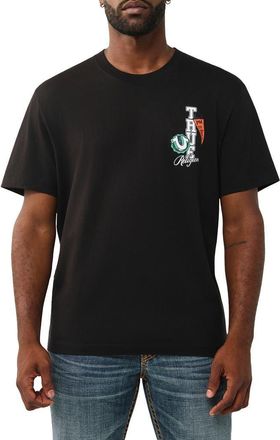 True Religion Pennants Graphic T-Shirt in Jet Black at Nordstrom, Size Xxx-Large