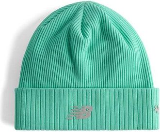New Balance Unisexo 47 Run Knit Hat en Verde, Nylon, Talla OSZ