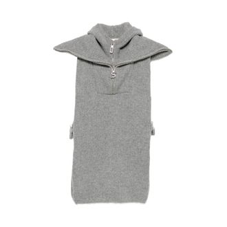 Sportmax Jassen, Dames, Grijs, XS, Leer, Spxvernice 056F 003 Gilet