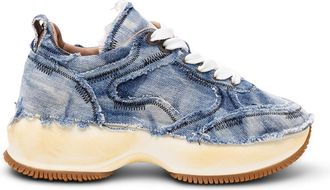 Hogan Frayed Denim Platform Sneakers
