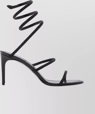 Rene Caovilla spiraled open toe sandals with embellished straps