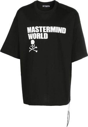 Mastermind Japan oversized logo-print T-shirt - men - Cotton - L - Black