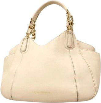 Ferragamo Pre-owned Handbags, female, Beige, Size: ONE SIZE Pre-owned Handbag