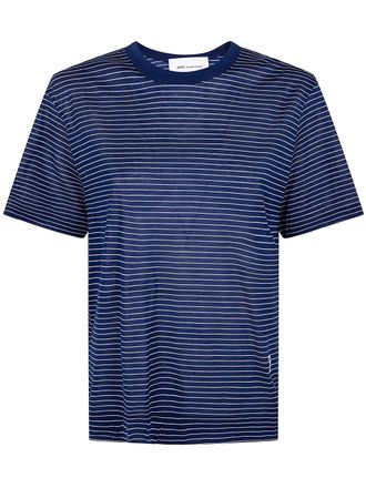 Ami Classic Fit Short Sleeves Striped Teeshirt Wit