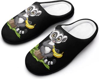 Generic Lemur Bananas Womens Slippers Warm House Slippers Indoor House Shoes with Anti-Skid Rubber Sole