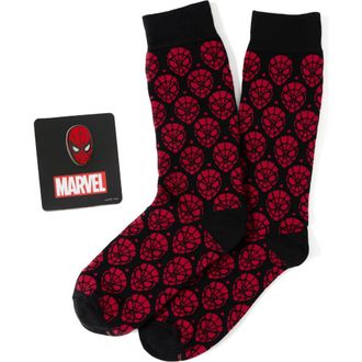 Cufflinks Inc. Spider-Man Crew Socks & Cuff Links Set in Black at Nordstrom