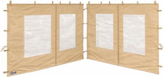 Quick-Star 2 Seitenteile Aus Polyester Mit Klarsicht Fenster 300x195cm F&uuml;r Pavillon 3x3m Seitenwand Beige Wasserdicht