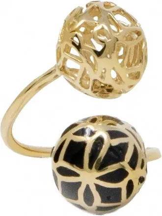 Georgina Jewelry Womens Signature Sphere Ring In Gold/ Onyx Resin
