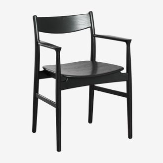 Sklum Silla De Comedor Con Reposabrazos En Madera De Roble Mireita Sklum