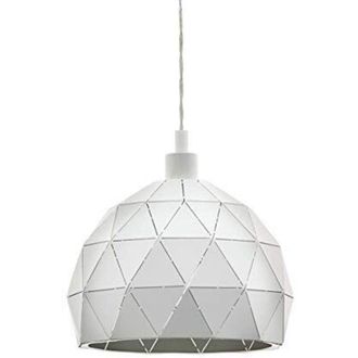 Eglo Eglo - Lampadario a Sospensione Contemporaneo Roccaforte Acciaio Bianco 1 Luce E27