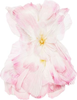 Oscar De La Renta Petal-appliqué organza minidress - women - Polyamide - 4 - Pink