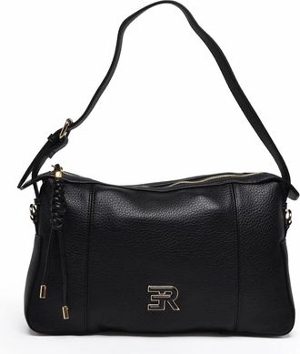 Ermanno Scervino Black Polyurethane Violeta Shoulder Bag