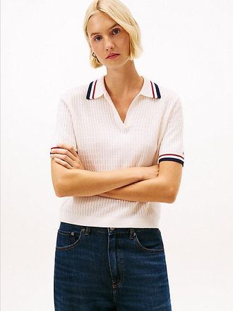 Tommy Hilfiger Jersey de manga corta con mezcla de cachemira