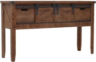 vidaXL Console Table Solid Fir Wood 131x35.5x75 cm Brown Vidaxl