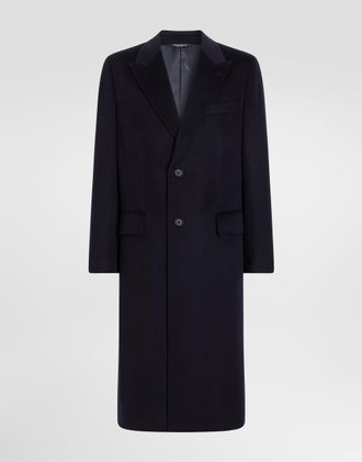 Dolce & Gabbana Single-breasted Wool Coat - Man Coats And Jackets Blue 46