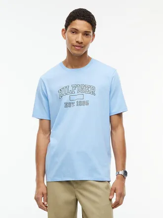 Tommy Hilfiger Mens Varsity Hilfiger 85 Logo T-Shirt - Vessel Blue - XXXL