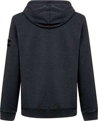 Stone Island Mens Hoodie Black Organic Cotton Stretch Sweatshirts Sweater