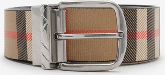 Burberry Reversible Check Pin Belt, Size: 100