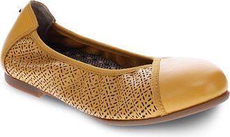 Revere Comfort Shoes Womens Nairobi Ballet Shoes In Mustard French Lazer