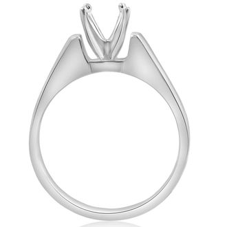 Pompeii3 Solitaire Ring 14K White Gold Size Selectable