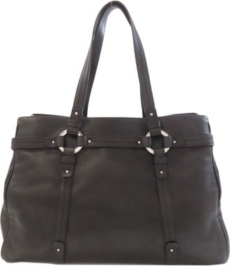 Bally Black Leather Tote Bag (Pre-Owned)