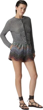 Missoni Cashmere Cardigan With Lace Motif in Grey at Nordstrom, Size 40 It