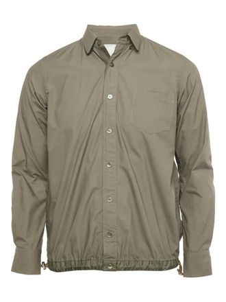 sacai drawstring hem shirt jacket - Grey