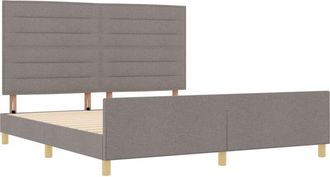 vidaXL Bed Frame in Taupe, 180x200 cm, Fabric vidaXL