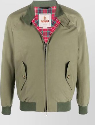 Baracuta g9 bomber jacket buttoned collar ribbed finishes