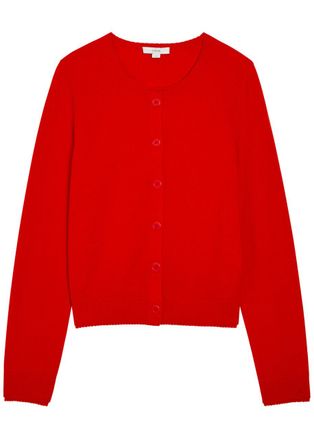 Vince Scalloped Trims Wool and Cashmere-blend Cardigan - Red - XS (UK6 / XS)