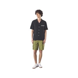 Pretty Green Heren Spike Island-shirt met korte mouwen (Zwart)