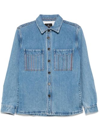 Paul Smith Shirtjack met geborduurde streep - Blauw