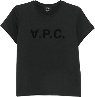 A.P.C. Mujer, Camisetas, Negro, Talla: S